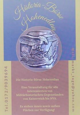 ***NEWS*** Historia-Börse Hohenedlau am 11.06.2022  - 