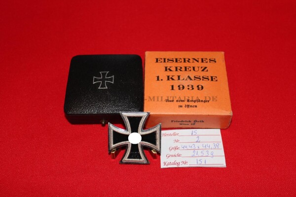 Eisernes Kreuz 1.Klasse 1939 im Umkarton - Mint !