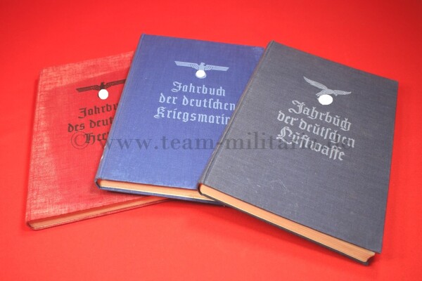 3 x Jahrbuch des Heeres, Kriegsmarine und deutschen Luftwaffe