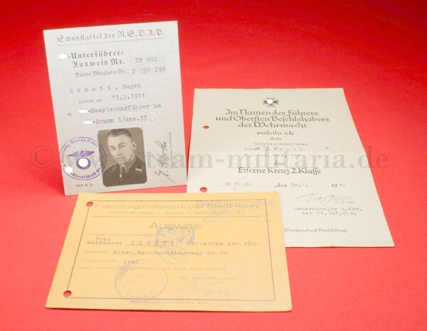 Ausweis für SS-Unterführer mit Urkunde EKII 1939