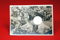 Postkarte F&uuml;hrer Adolf Hitler &amp; Mussolini,...