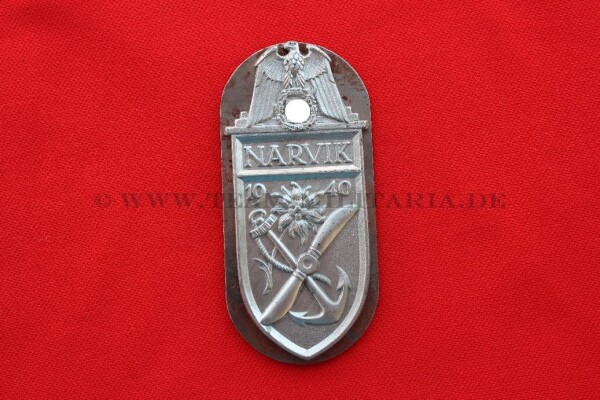 Ärmelschild Narvikschild Silber Luftwaffe & Heer 1940