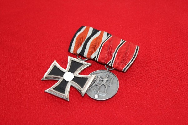 2-fach Ordensspange Eisernes Kreuz 2.Klasse 1939 & Medaille 13.März