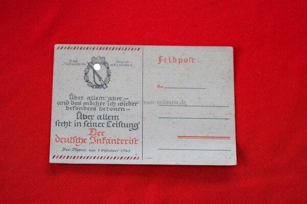 Postkarte Infanteriesturmabzeichen Feldpost