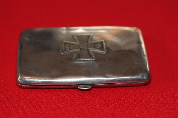 Zigaretten Etui  DURCH NOT UND TOD  1914  Emblem  Metall  NEU