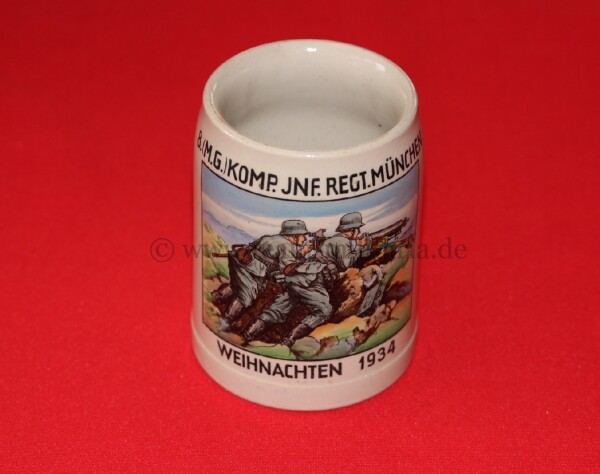 Bierkrug / Krug 8.(M.G.) Komp. Inf. Regiment München Weihnachten 1934