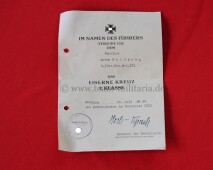 Verleihungsurkunde Eisernes Kreuz 2.Klasse 1939