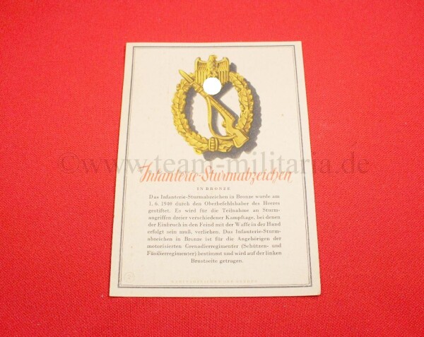 Postkarte Infanterie-Sturmabzeichen in Bronze