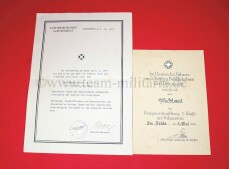 Urkunde zum Kriegsverdienstkreuz 2.Klasse 1939