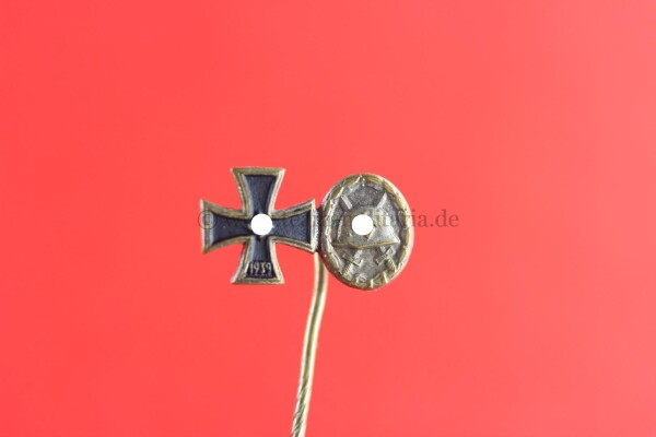 Miniatur zum Eisernen Kreuz & Verwundetenabzeichen