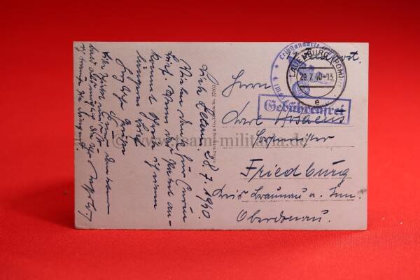 Postkarte SS-Leibstandarte Adolf Hilter SS-Feldpost Lauenburg