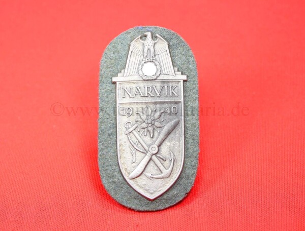 Ärmelschild Narvikschild Silber 1940 