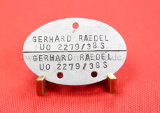 Erkennungsmarke Kriegsmarine Gerhard Raedel