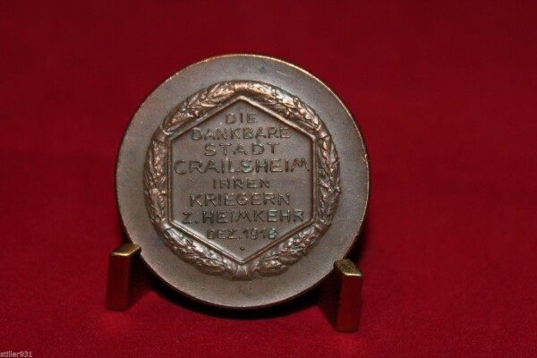 sehr seltene Medaille für Kriegsheimkehrer 1918 