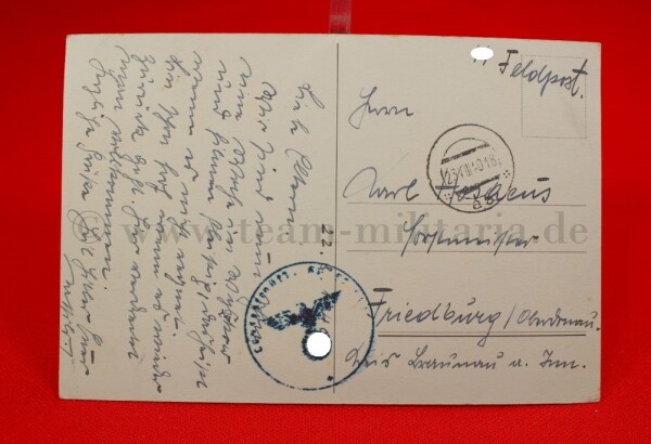 Postkarte SS-Leibstandarte Adolf Hilter SS-Feldpost 