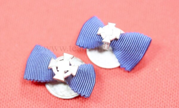 2 x Miniatur Knopflochdekoration Treuedienst Ehrenzeichen in Silber