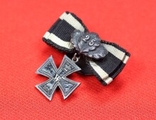 Miniatur Eisernes Kreuz 2.Klasse 1870 mit Eichenlaub 25 