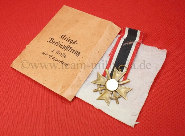 Kriegsverdienstkreuz 2.Klasse 1939 mit Schwerter in Tüte - MINT CONDITION