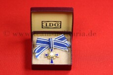 Miniatur Mutterkreuz Gold an Damenschleife im LDO Etui 