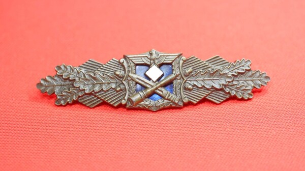 Nahkampfspange Bronze mit blauer Platte - MINT CONDITION