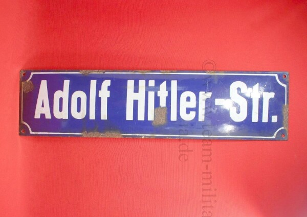 Emailleschild "Adolf-Hitler-Str." - EXTREM SELTEN