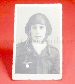 Foto Portrait LW Luftwaffe Fliegerhaube