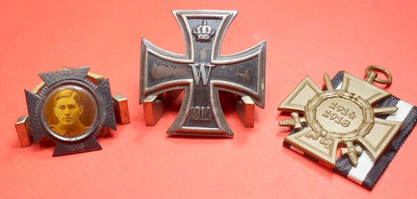 kleines Konvolut Preussen - Eisernes Kreuz 1.Klasse / Frontkämpferhrenkreuz / Trägerbild als Brosche