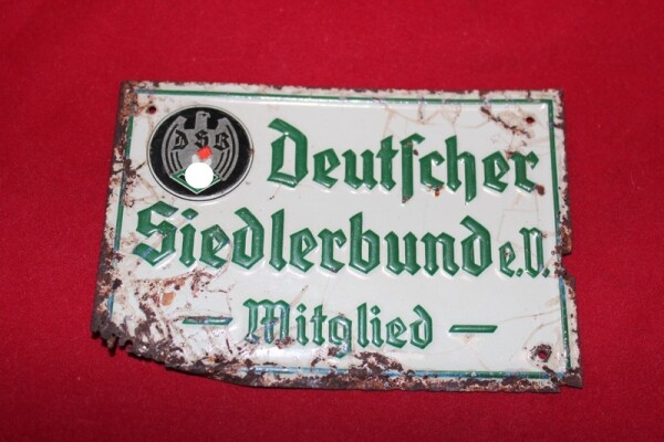 Blechschild Deutscher Siedlerbund e.V. Mitglied DSB