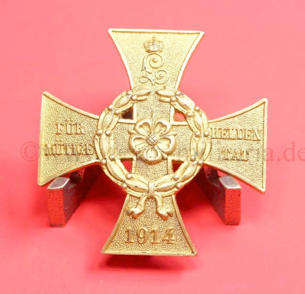 Lippe-Detmold Steckkreuz Kriegsehrenkreuz " Für Heldenmütige Tat 1914 "