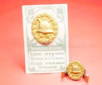 Verwundetenabzeichen 1918 in Gold auf Verkaufspappe mit...