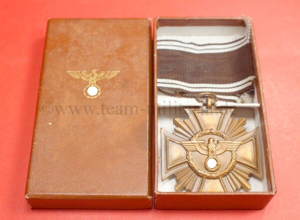NSDAP Dienstauszeichnung 1. Stufe in Bronze (Cupal)  im Etui .- SELTEN