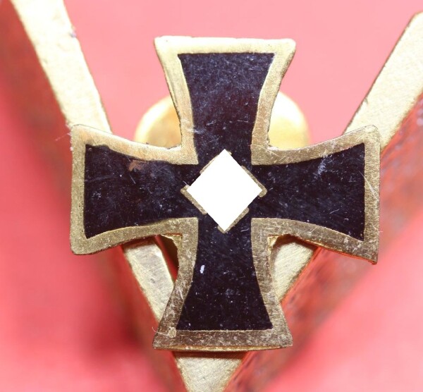 Miniatur Eisernes Kreuz1.Klasse 1939 Knopflochversion - spanische Version blaue Division - Extrem Selten