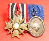 2-fach Ordensspange Kriegsverdienstkreuz und RAD...