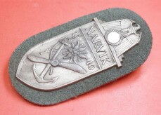 &Auml;rmelschild Narvikschild Silber 1940 auf Heeresstoff...