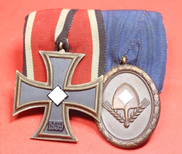 2-fach Ordensspange Eisernes Kreuz 2.Klasse (Schinkel) & RAD Dienstauszeichnung