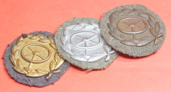Kraftfahrbewährungsabzeichen in Gold, Silber und Bronze - SET 3 x