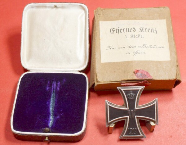 frühes Eisernes Kreuz 1.Klasse 1914 im Etui mit Umkarton - TOP SET