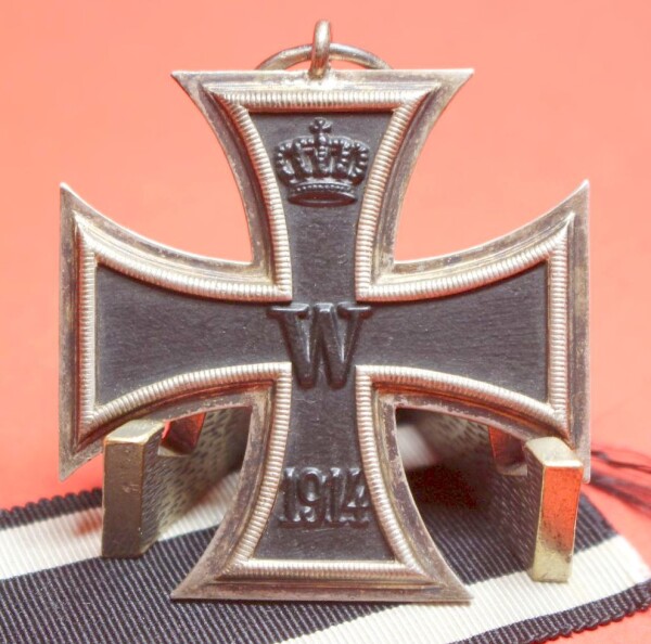 Eisernes Kreuz 2.Klasse 1914 am Band - Silberpunze - SELTEN