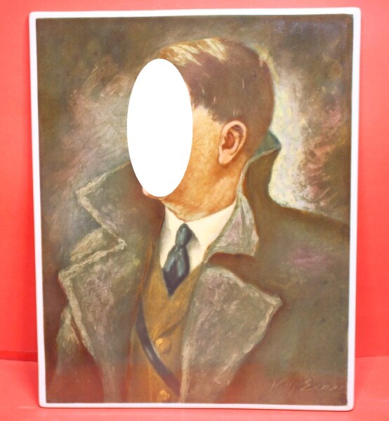 Adolf Hitler Porzellanplatte "Der Führer" von Willy Exner" - Selten