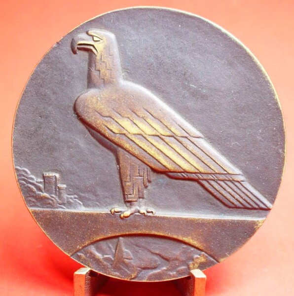 massive Bronzeplakette - Ehrenpreis des Reichspräsidenten