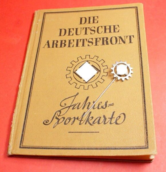 Jahresportkarte Deutsche Arbeitsfront DAF mit Mitgliedsnadel