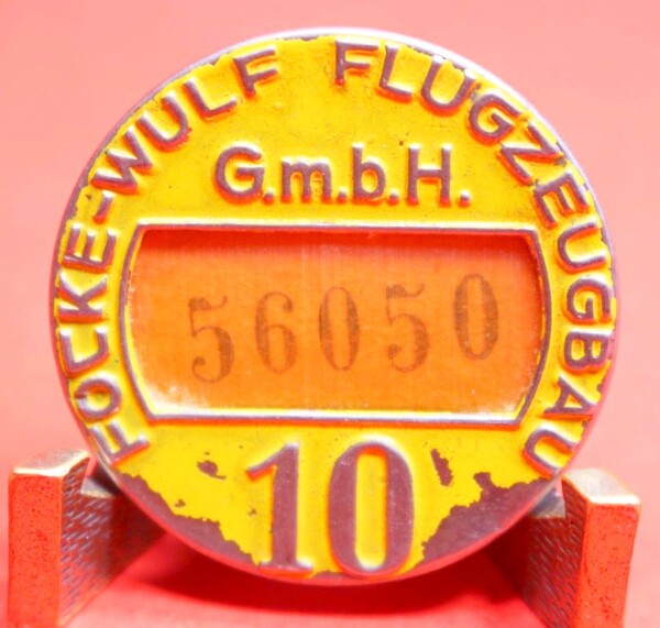 Werksabzeichen für Zivilangestellte der Focke-Wulf-Flugzeugbau G.m.b.H. 10 - SEHR SELTEN
