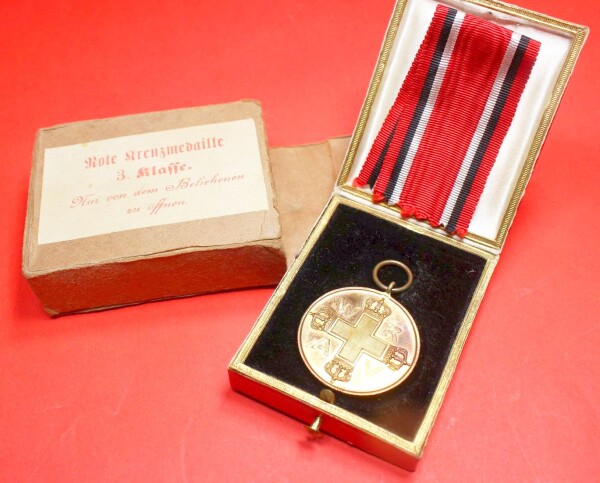 Preussen Rote Kreuz Medaille 3.Klasse 1898 im Etui mit Umkarton - TRAUMSET