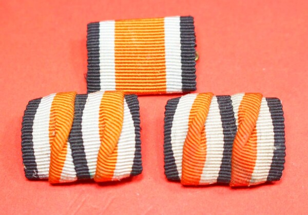 3 x Bandspange Eisernes Kreuz 2.Klasse 1939 - frühe Version orangefarbend