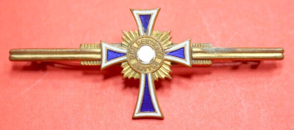 Brosche Ehrenkreuz der Deutschen Mutter in Gold - Spangen Version - SELTEN