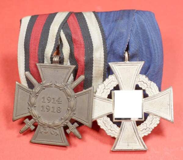 2-fach Ordensspange mit Treuedienst-Ehrenzeichen und Frontkämpfer Ehrenkreuz