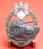 Panzerkampfabzeichen in Silber mit Einsatzzahl 50