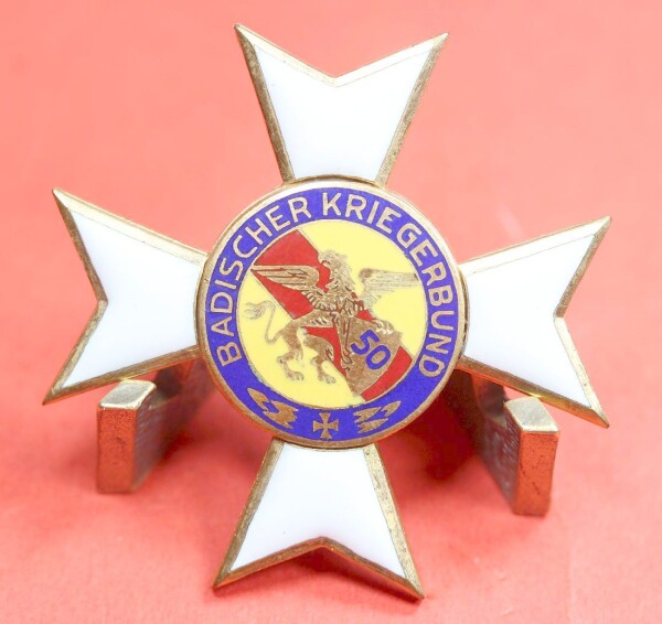 Ehrenkreuz 1.Klasse des Badischen Kriegerbundes mit Jubiläumsschild 50