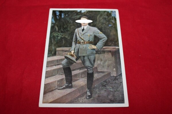colorierte Postkarte Adolf Hitler 