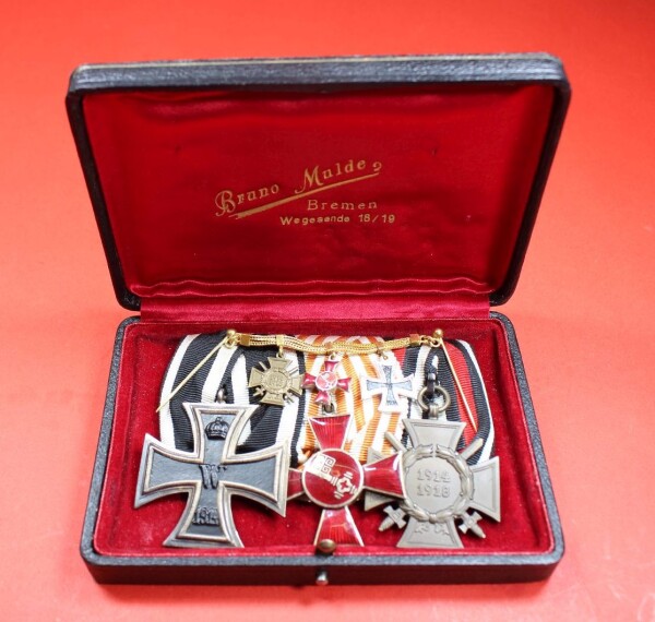 3-fach Ordensspange Hanseatenkreuz Bremen mit Frackkette im Verleihungsetui
